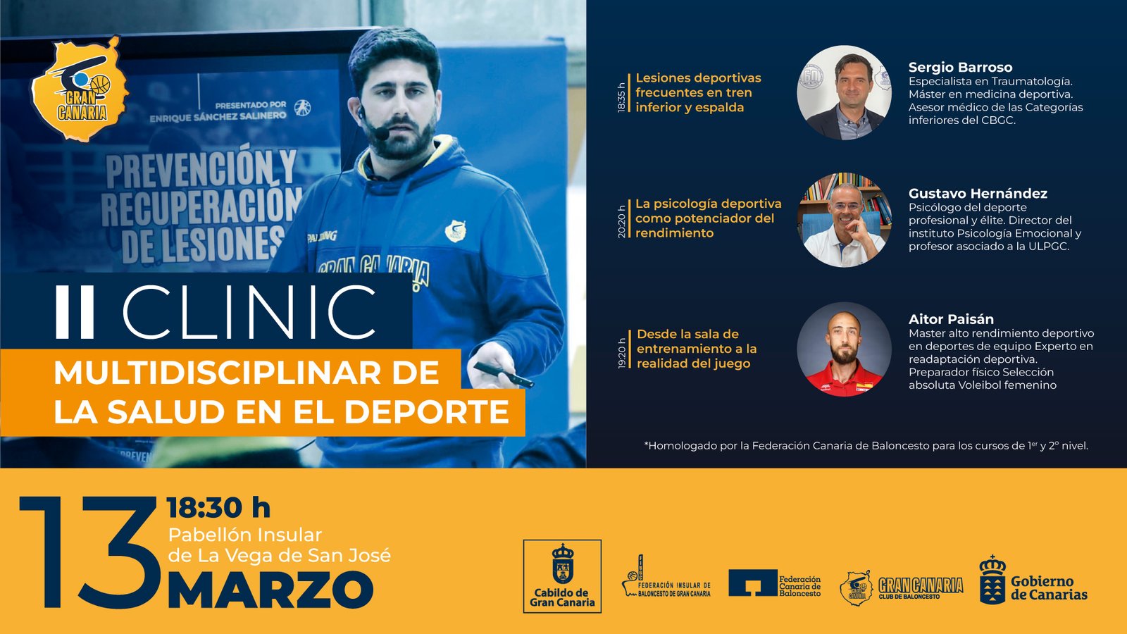 Clínica de salud multidisciplinaria en el deporte organizada por el Gran Canaria Basketball Club