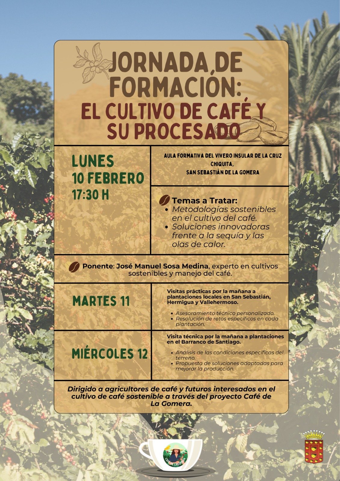 Día formativo sobre cultivo de café organizado por Cabildo y su búsqueda.
