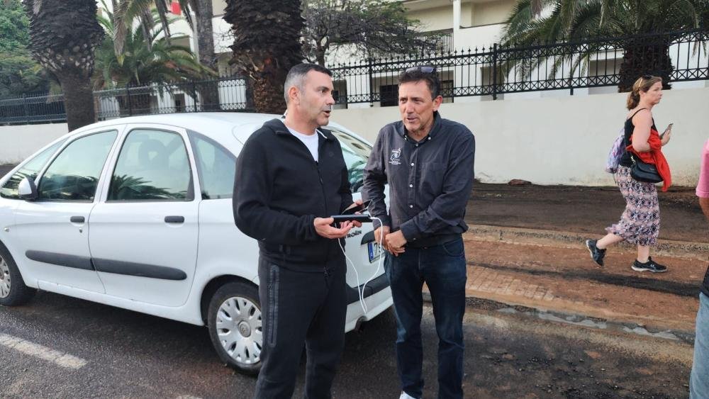 El presidente del Cabildo de Lanzarote evalúa daños por lluvias intensas