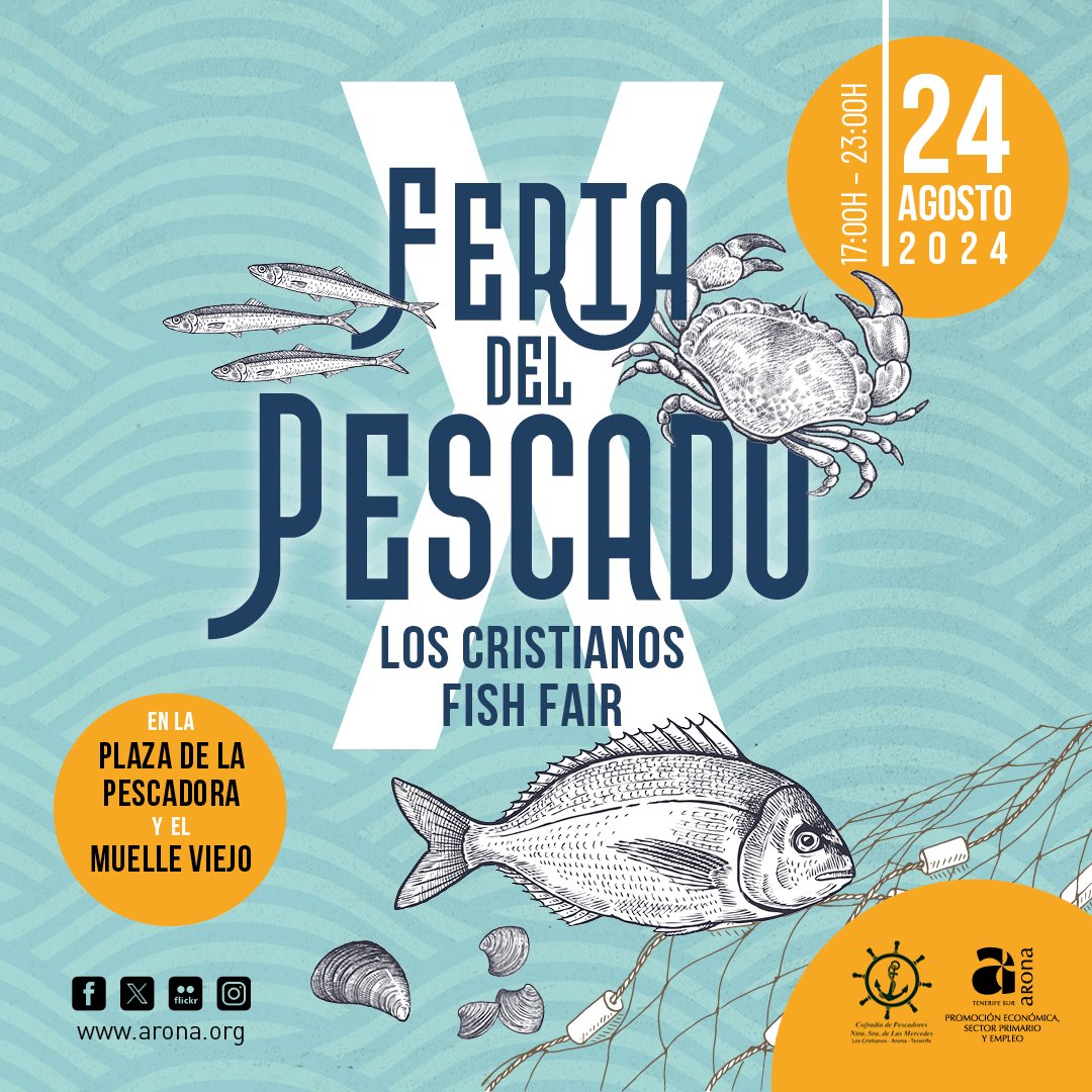 La X Feria del Pescado incluirá una ruta experiencial y degustación al nivel de estrella Michelin. También habrá un Homenaje Cantado al Marinero a cargo de Miriam Reyes con la participación de Chago Melián, Jose Manuel Ramos, Nauzet Hernández y Ensueños. La Plaza de la Pescadora y el Muelle Viejo de la Bahía de Los Cristianos serán los escenarios de este evento organizado por la Concejalía de Promoción Económica, Sector Primario y Empleo del Ayuntamiento de Arona. La feria, que se llevará a cabo el sábado 24 de agosto, incluirá actuaciones musicales, showcooking, degustaciones gratuitas de recetas marineras y diversas actividades para todas las edades. Se destacan una exposición, talleres infantiles, un taller experiencial y una ruta interpretativa de turismo marinero. ¡No te lo pierdas! Este reconocimiento se llevará a cabo en la Plaza de la Pescadora y honrará a pescadores, marineros y marchantas de pescado, uniendo así los oficios tradicionales y contemporáneos relacionados con la pesca local.