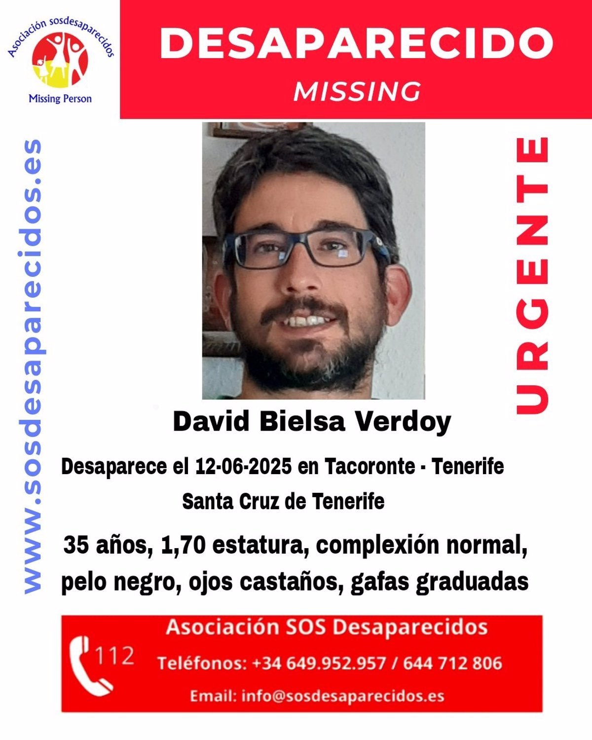Buscan a hombre de 35 años desaparecido en Tacoronte (Tenerife)
