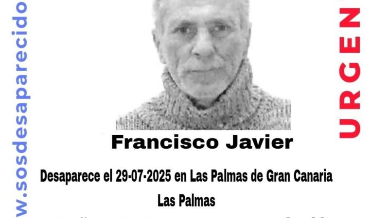 Buscan a hombre de 50 años desaparecido en Las Palmas el 29 de julio de 2025