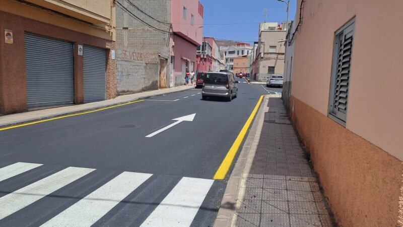 Finalización de obras de reasfaltado en el entorno de Taco por el Ayuntamiento de La Laguna