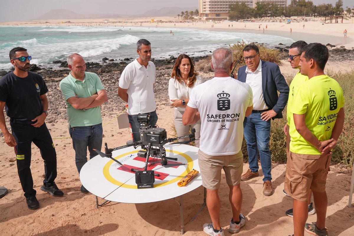 La Oliva (Fuerteventura) implementa drones para salvamento marítimo.
