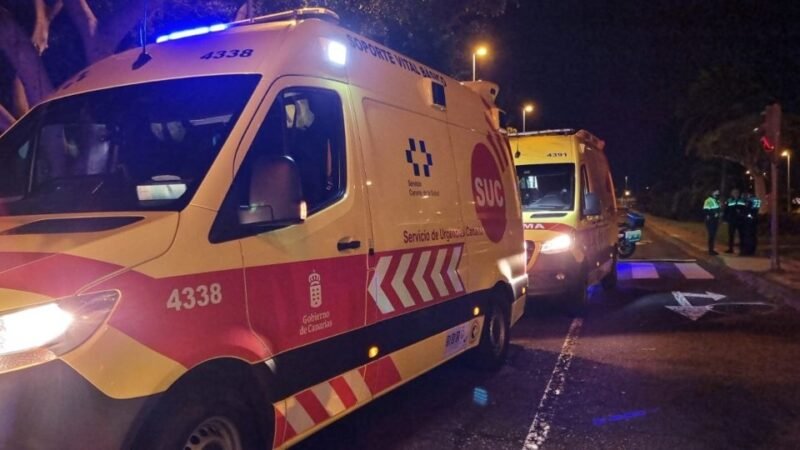 Dos varones heridos tras caer de cristalera en La Laguna, Tenerife.