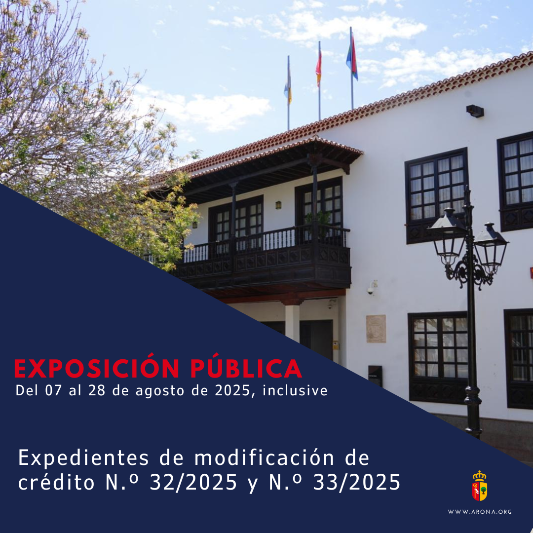 Exposición pública de Modificaciones de Crédito en Arona.