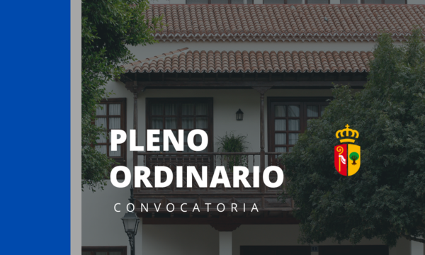 Convocatoria del Pleno Ordinario del 27 de Julio del 2023 en Arona