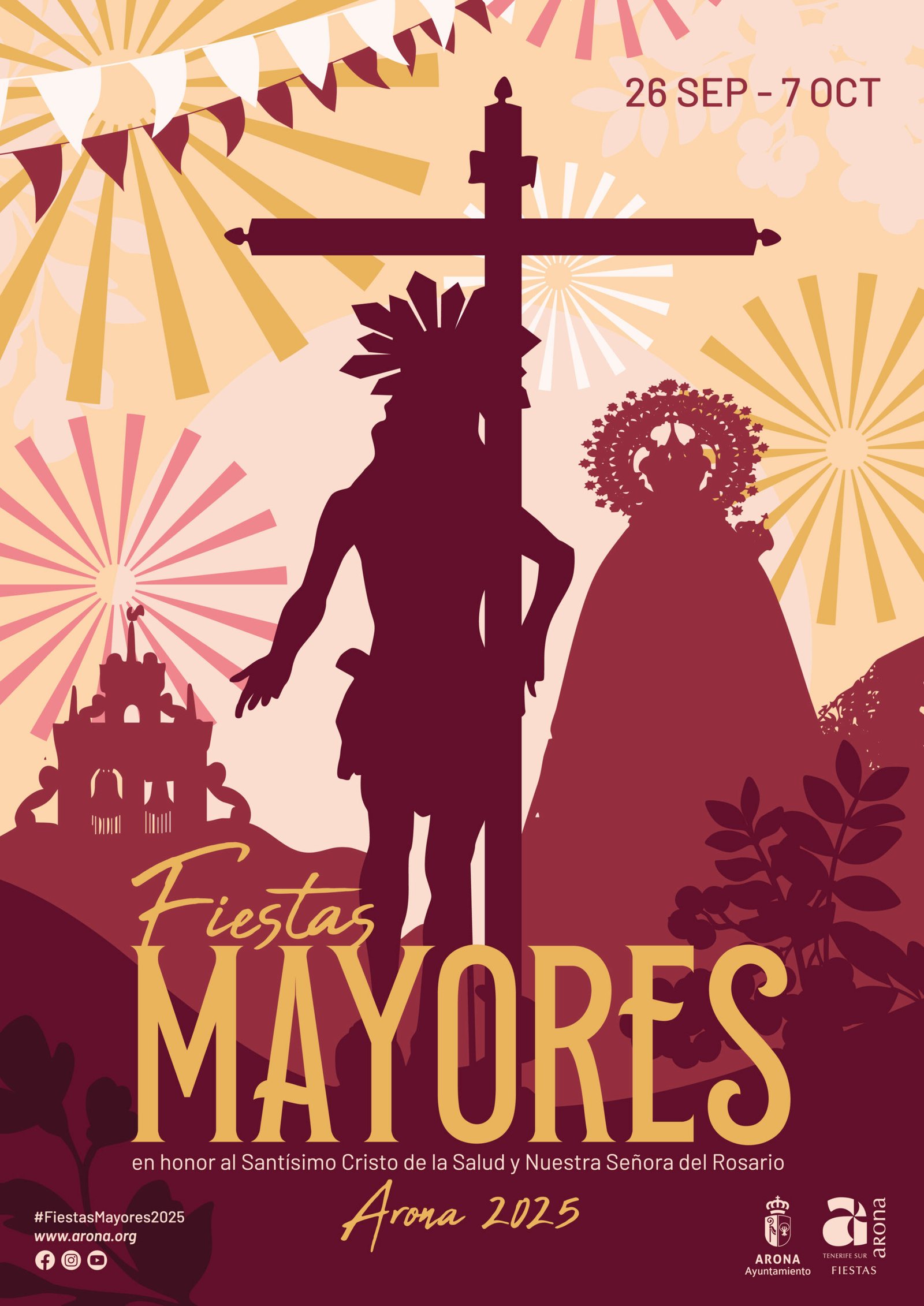 Preparativos para las Fiestas Mayores en honor al Santísimo Cristo de la Salud y Nuestra Señora del Rosario en Arona 2025.
