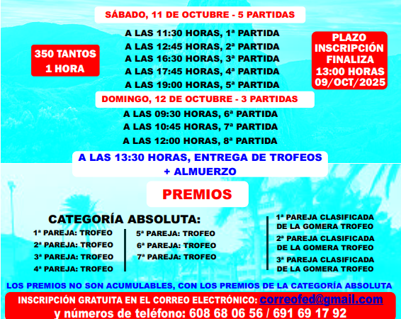 Torneo ‘Master Gomero de Dominó’ por Parejas en La Gomera