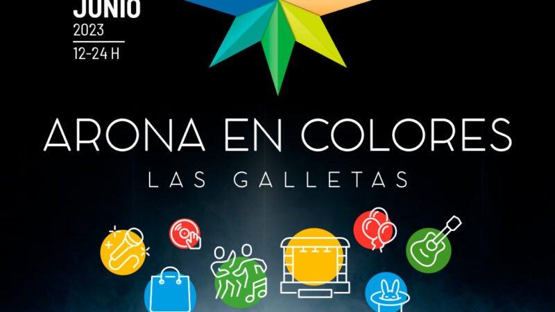 Arona en colores regresa este sábado a Las Galletas para impulsar el sector comercial en español. ¡Visita Las Galletas este sábado 17 de junio, de 12:00 a 00:00 horas! Programa de actuaciones en varios escenarios con música, danza, folclore, artesanía, actividades infantiles, tecnología, belleza y deporte. ¡No te lo pierdas! Financiado por el Cabildo Insular de Tenerife.