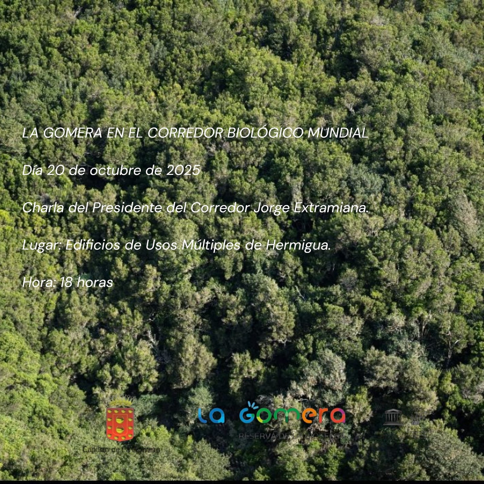 Charla sobre el papel estratégico de La Gomera en el Corredor Biológico Mundial.