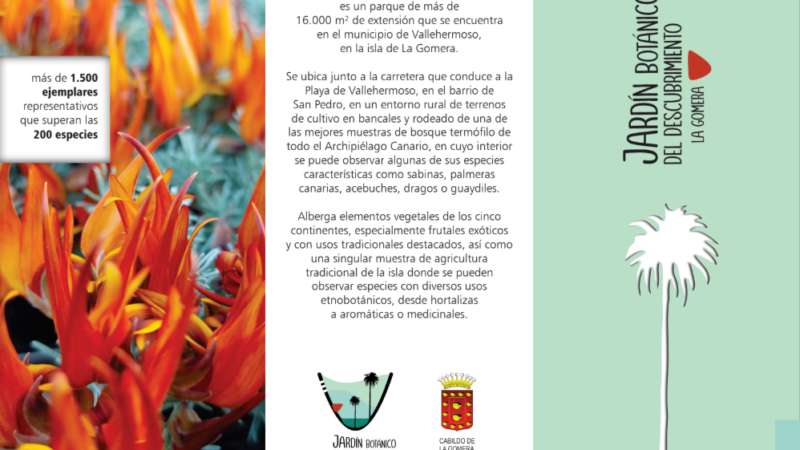 El Jardín Botánico del Descubrimiento destaca como atractivo turístico en La Gomera