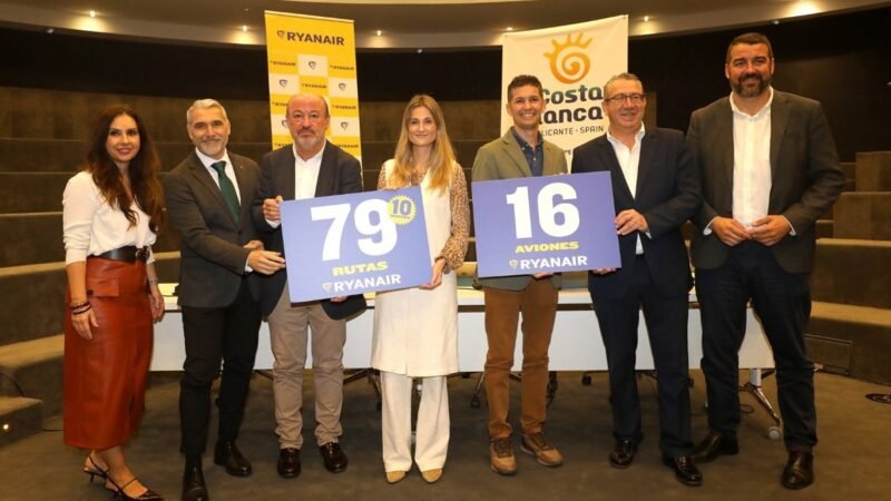 Ryanair amplía diez nuevas rutas en Alicante para invierno 2025