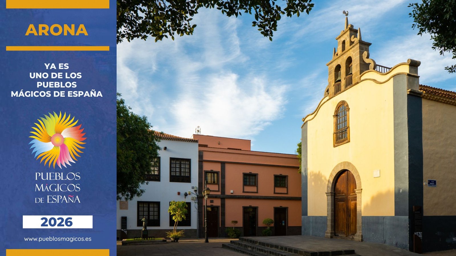 Arona Casco se une a la Red de Pueblos Mágicos de España

El pueblo de Arona ha sido oficialmente incorporado a la Red de Pueblos Mágicos de España, un reconocimiento nacional que destaca a localidades que han preservado su patrimonio histórico, arquitectónico, cultural y natural, ofreciendo a los visitantes una experiencia auténtica basada en la identidad local. Este logro, impulsado por el Área de Turismo y el Área de Patrimonio Histórico-Cultural, resalta la singularidad y valor patrimonial del casco histórico de Arona.

La Red de Pueblos Mágicos de España promueve destinos que sobresalen por su historia, belleza y tradiciones, fomentando el turismo patrimonial y cultural. Formar parte de esta red implica participar en programas de promoción turística a nivel nacional, colaborar en iniciativas de difusión y acceder a herramientas para mejorar y destacar el patrimonio local, aumentando la visibilidad del municipio tanto a nivel nacional como internacional.

El Conjunto Histórico de Arona, declarado Bien de Interés Cultural en la categoría de Conjunto Histórico, es uno de los espacios urbanos más valiosos del sur de Tenerife. Su trazado tradicional, su arquitectura canaria y sus elementos identitarios han sido determinantes para su inclusión en la Red de Pueblos Mágicos de España. La autenticidad y conservación del casco histórico lo convierten en un patrimonio singular en el archipiélago.

La entrada de Arona en esta red impulsa su proyección turística, al formar parte de campañas y circuitos culturales a nivel nacional que destacan destinos históricos y singulares. Este reconocimiento fortalecerá las estrategias locales de dinamización económica, recuperación de espacios patrimoniales, diseño de rutas culturales, mejoras en la señalética, eventos temáticos y otras acciones para resaltar la identidad histórica del municipio.

El Ayuntamiento celebra esta designación que posiciona a Arona Casco como un destino cultural destacado a nivel nacional. La inclusión en la red no solo valida el valor patrimonial del conjunto histórico, sino que abre nuevas oportunidades para su conservación, promoción y disfrute tanto para los residentes como para los visitantes.