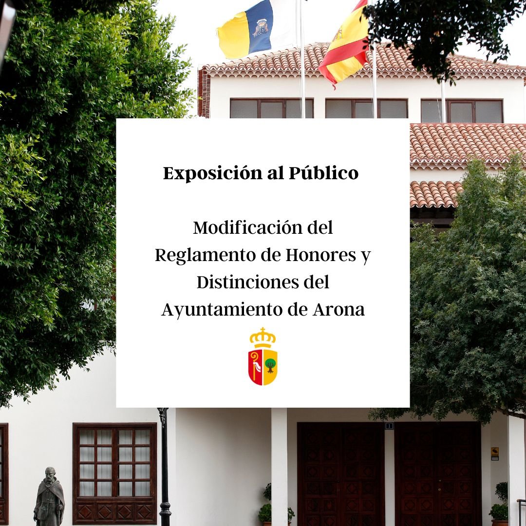 Modificación del Reglamento de Honores y Distinciones en Arona
