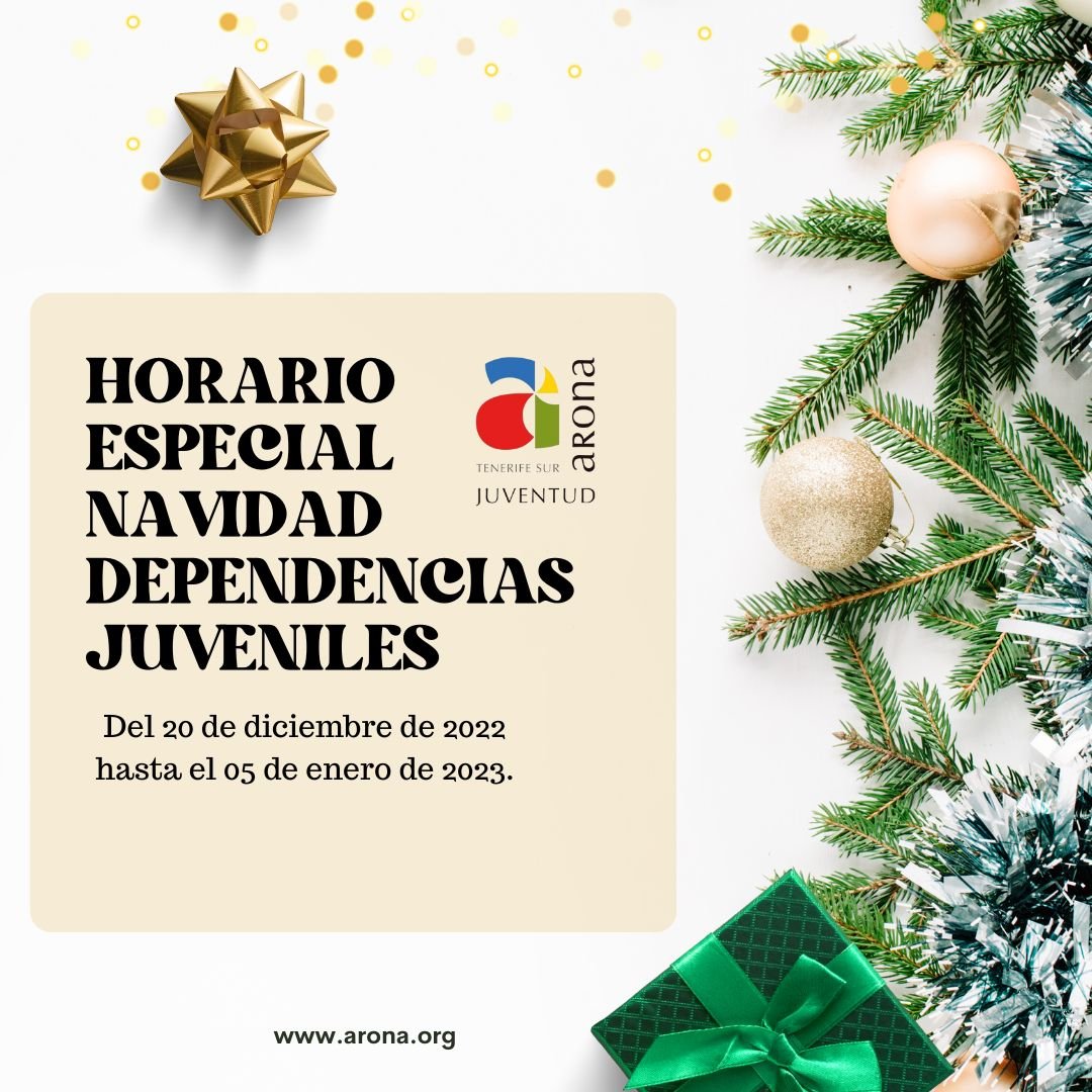 Horario Especial de Navidad en Dependencias Juveniles de Arona