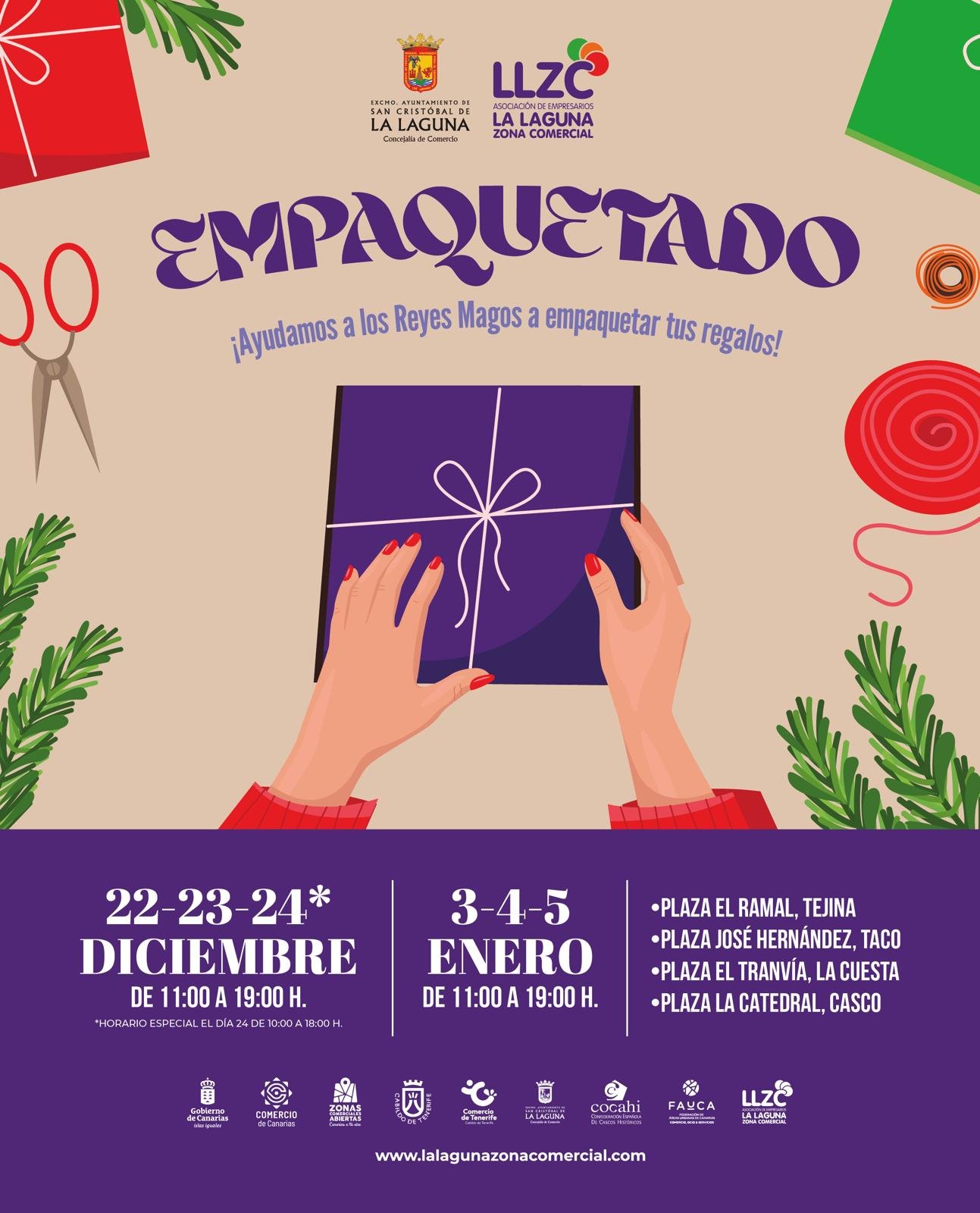 Comercio de La Laguna ofrecerá envoltura gratuita de regalos esta Navidad.