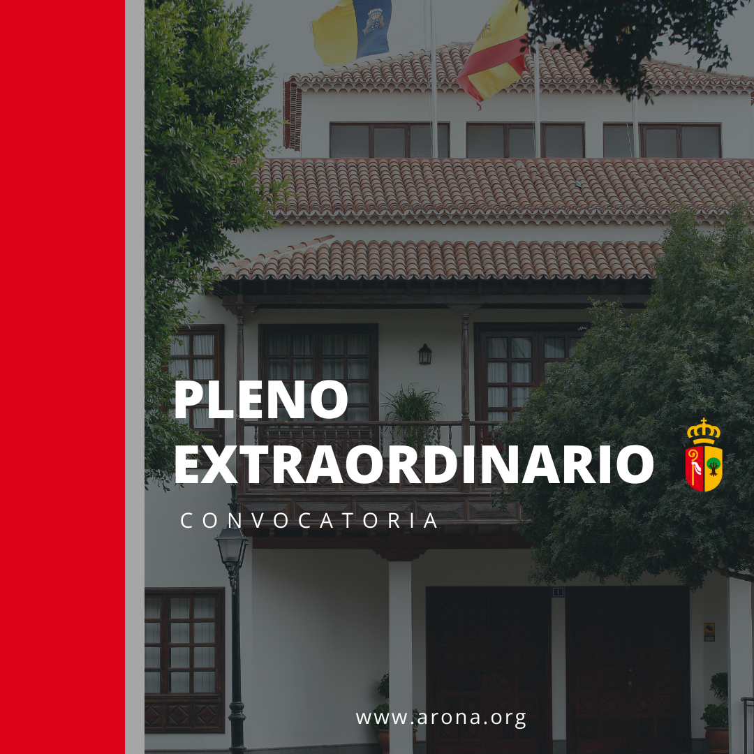 Convocatoria Extraordinaria del Pleno el día 19 de Diciembre de 2025 en Arona