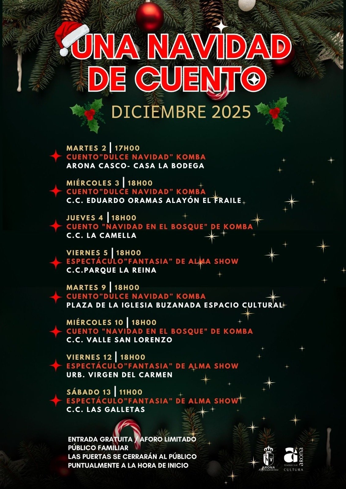 La cultura de Arona brilla en diciembre con una Navidad mágica.