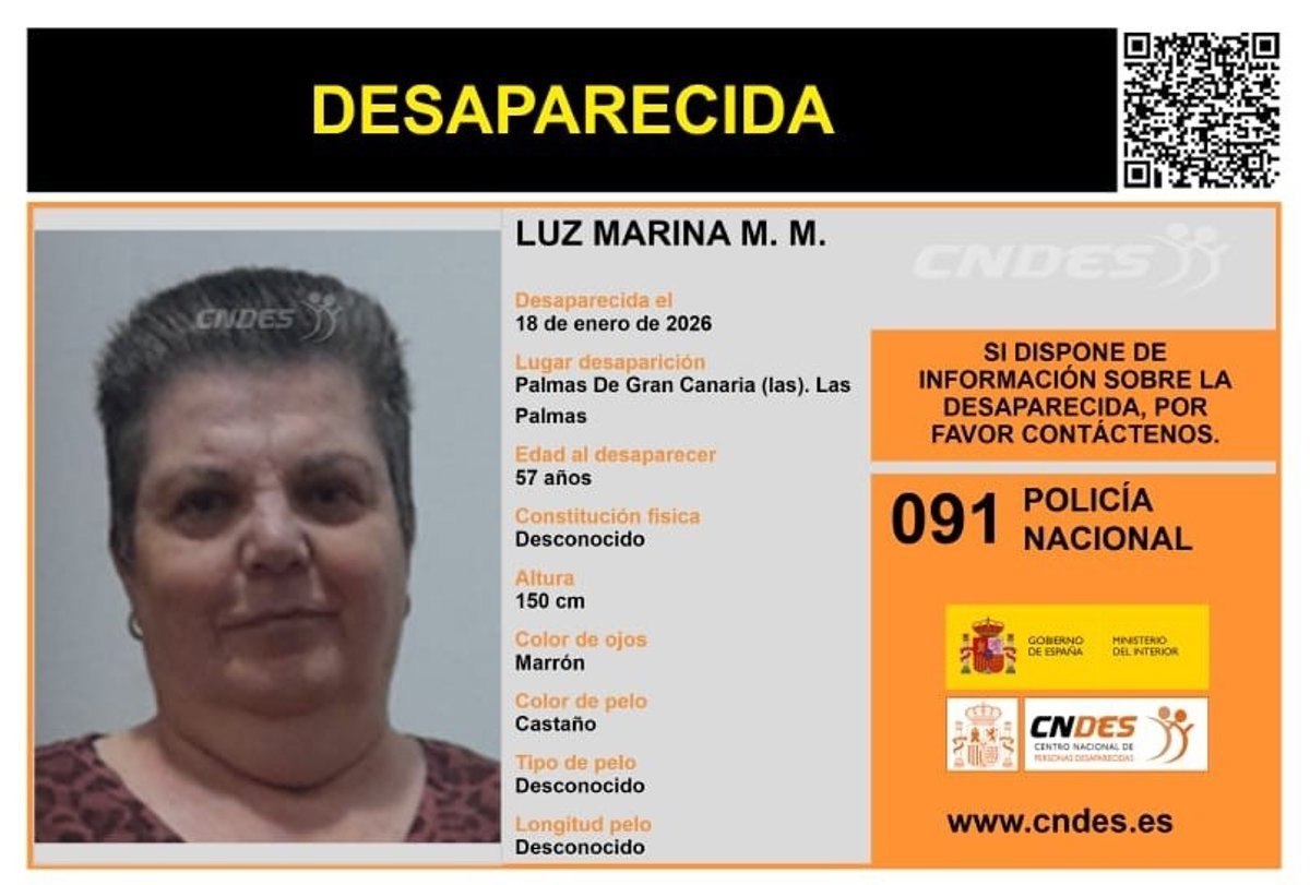 Policía Nacional busca colaboración para encontrar a mujer desaparecida en Las Palmas de Gran Canaria.