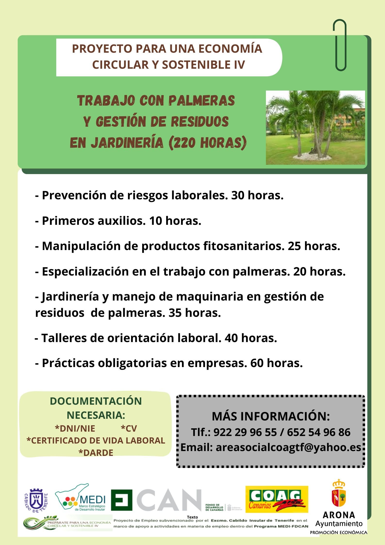 Arona y COAG Canarias firman convenio para promover empleo vinculado a la economía circular