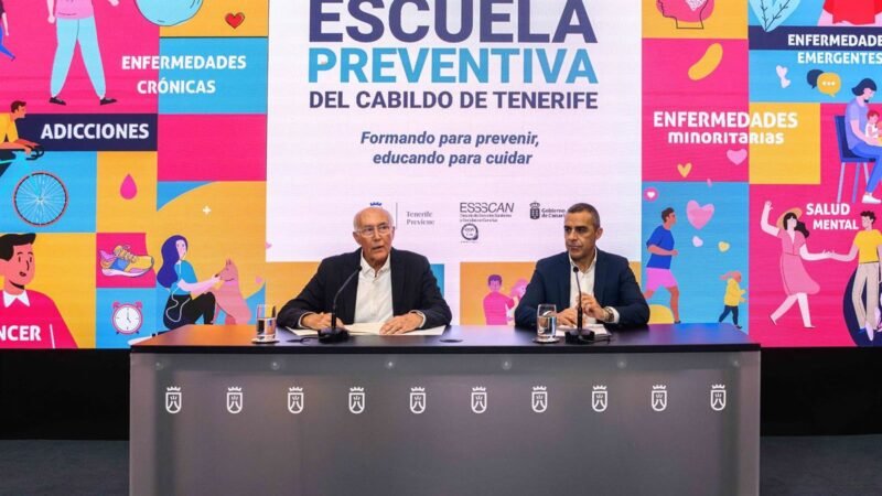 El Cabildo de Tenerife lanza la segunda edición de la ‘Escuela Preventiva’ para potenciar la salud mental juvenil.