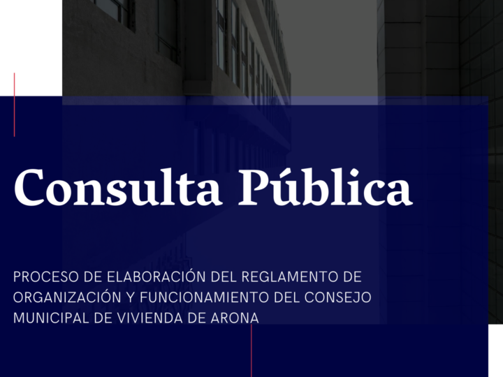 Consulta Pública sobre Reglamento de Vivienda en Arona