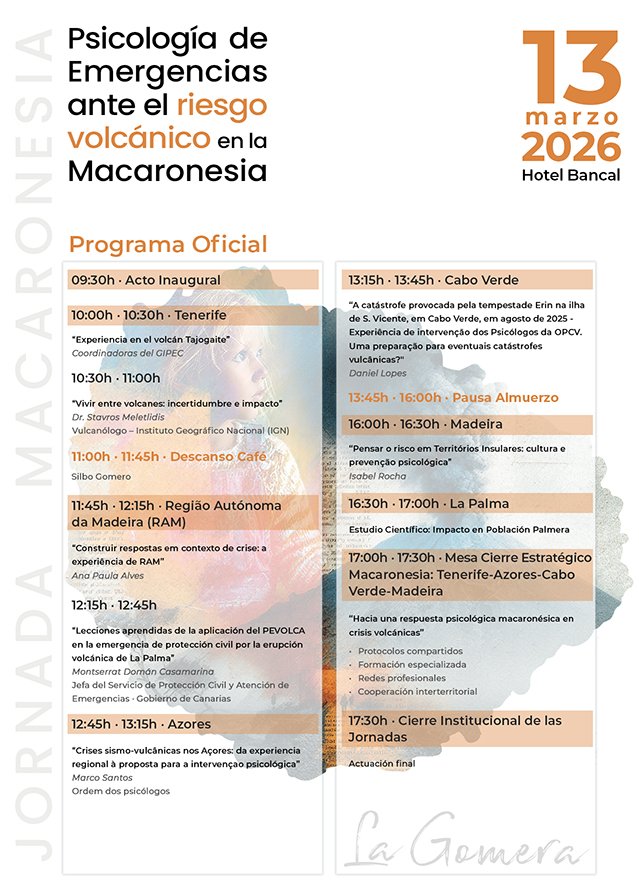 Expertos internacionales se reúnen en La Gomera para mejorar respuesta psicológica ante emergencias volcánicas.
