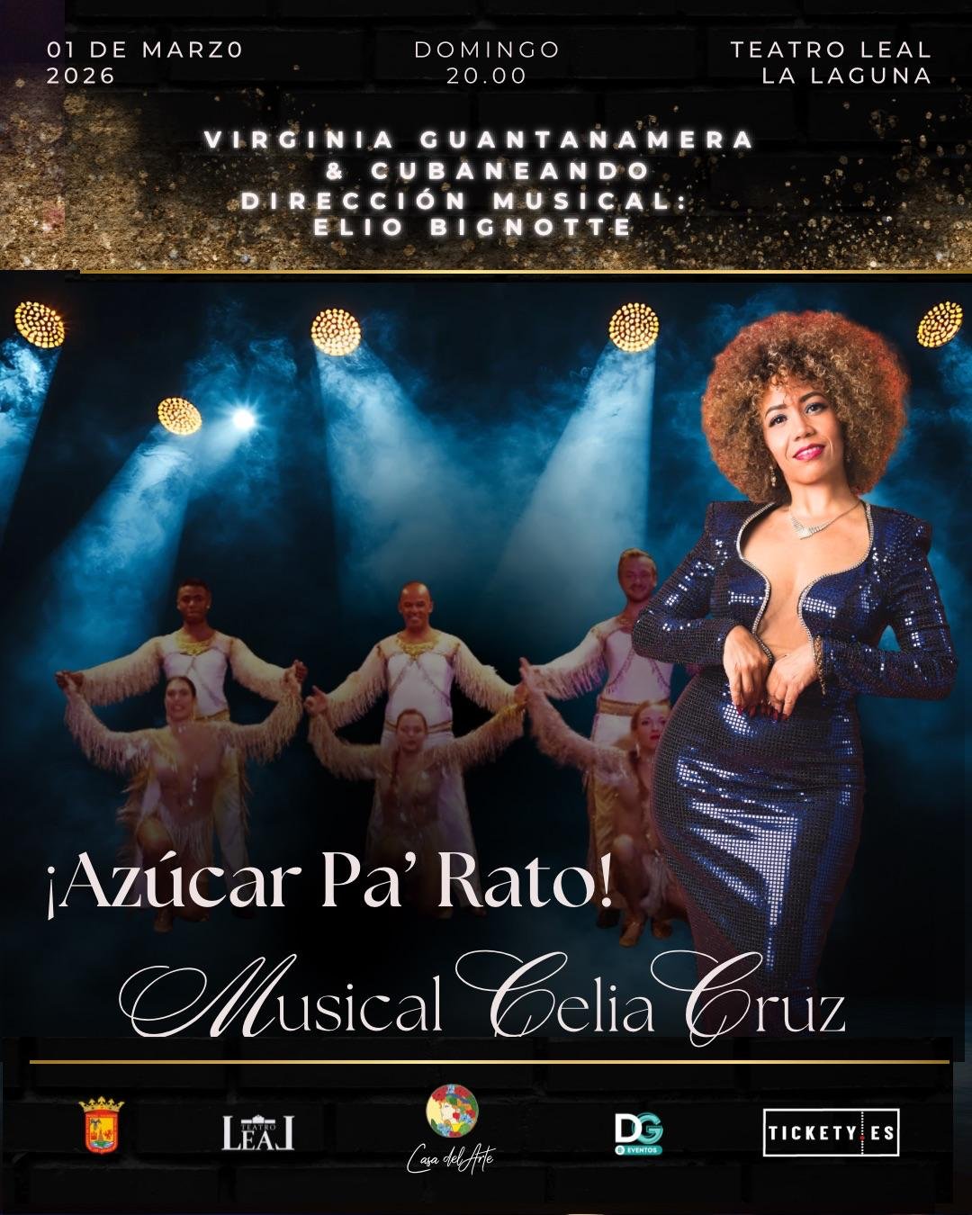 Homenaje a Celia Cruz en el Teatro Leal con Virginia Guantanamera y Elio Bignotte.
