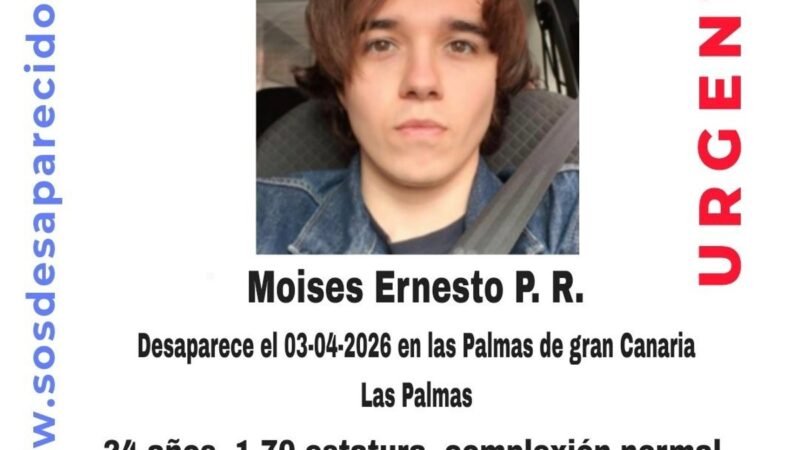 Buscan a Moisés Ernesto, un joven de 24 años desaparecido en Las Palmas de Gran Canaria