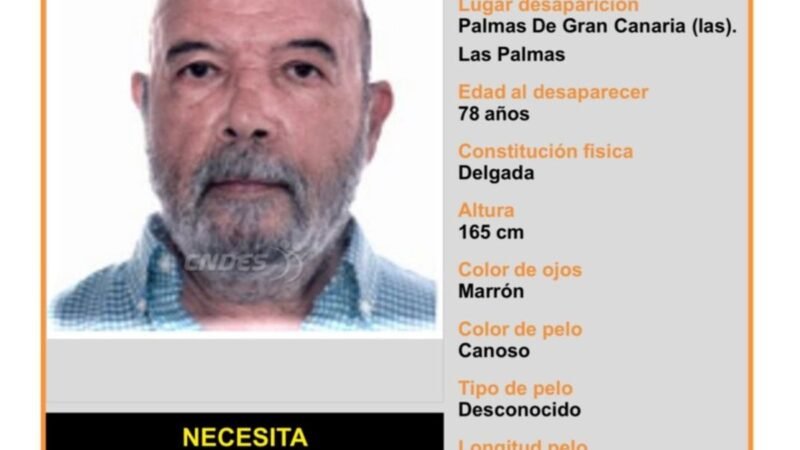 Colaboración para encontrar a Maximino G.R., desaparecido en Las Palmas de Gran Canaria