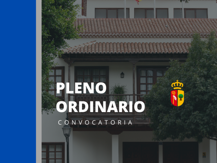 Convocatoria Ordinaria del Pleno el día 30 de abril de 2026 en Arona