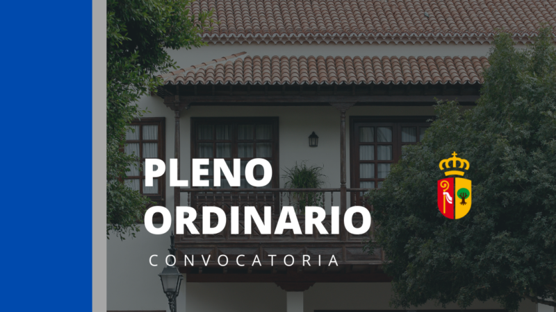 Convocatoria Ordinaria del Pleno el día 30 de abril de 2026 en Arona